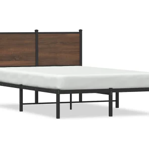 Bedframe zonder matras metaal bruin eikenkleurig 120×190 cm Bedframe zonder matras metaal bruin eikenkleurig 120×190 cm