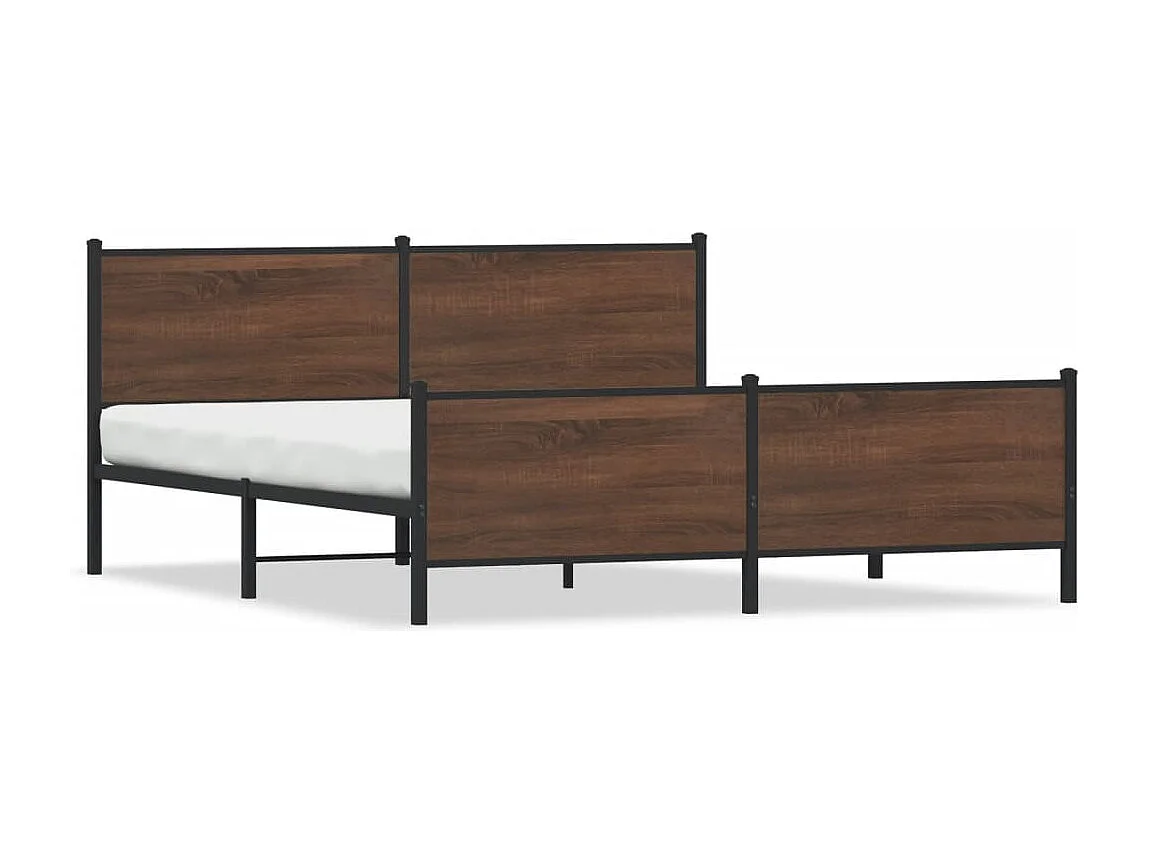 Bedframe zonder matras metaal bruin eikenkleur 183x213 cm