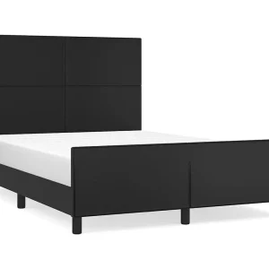 Bedframe met hoofdeind kunstleer zwart 140×190 cm Bedframe met hoofdeind kunstleer zwart 140×190 cm