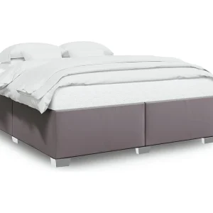 Bedframe kunstleer grijs 200×200 cm