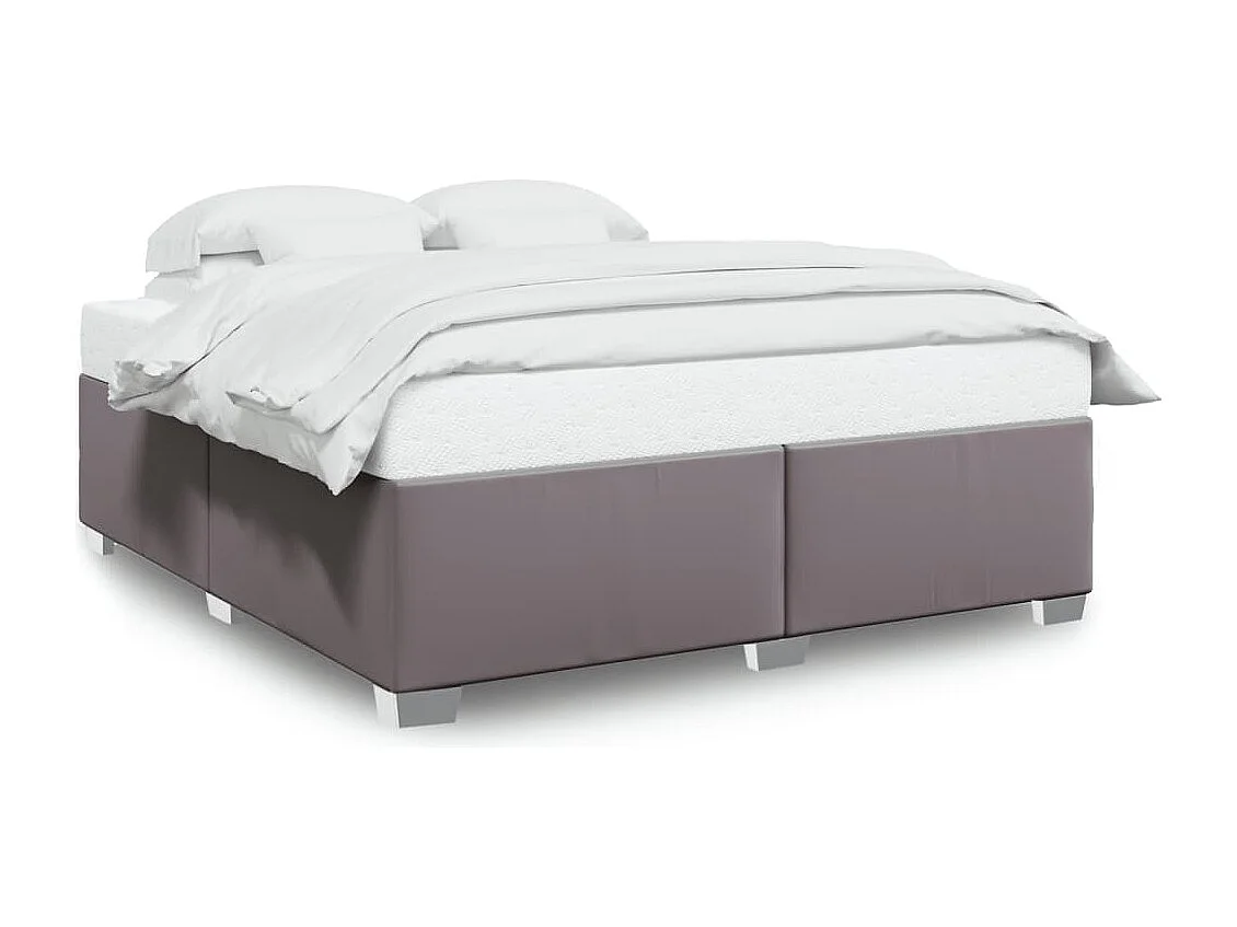 Bedframe kunstleer grijs 200x200 cm