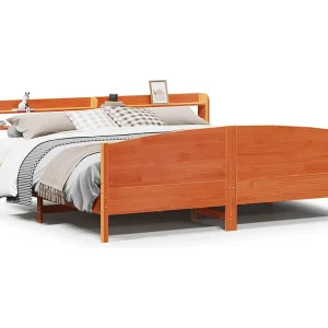 Bedframe zonder matras massief grenenhout wasbruin 180×200 cm Bedframe zonder matras massief grenenhout wasbruin 180×200 cm