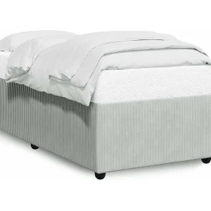 Bedframe zonder matras 100×200 cm fluweel lichtgrijs Bedframe zonder matras 100×200 cm fluweel lichtgrijs
