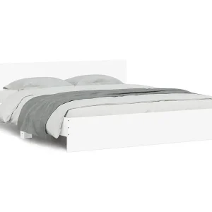 Bedframe met hoofdeinde wit 160×200 cm