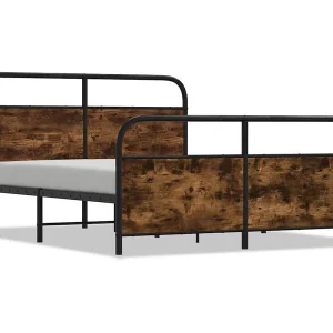 Bedframe zonder matras metaal gerookt eikenkleurig 180×200 cm Bedframe zonder matras metaal gerookt eikenkleurig 180×200 cm