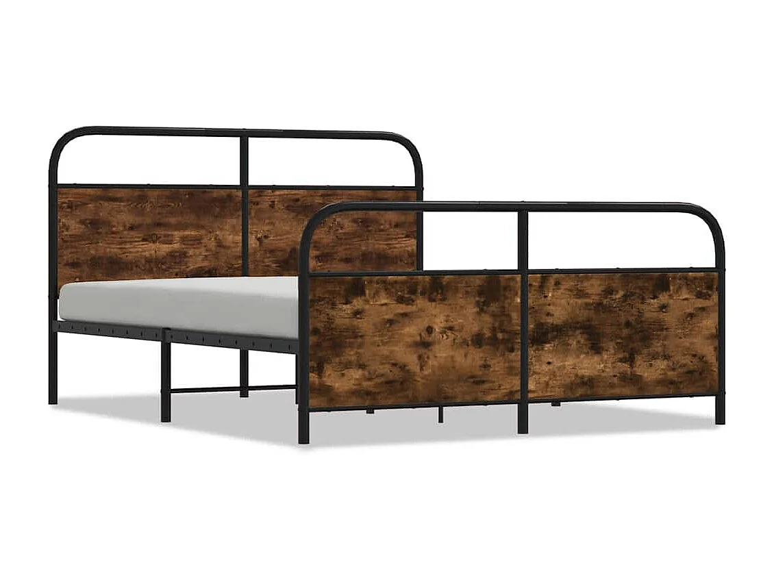 Bedframe zonder matras metaal gerookt eikenkleurig 180x200 cm