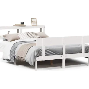 Bedframe zonder matras massief grenenhout wit 120×200 cm Bedframe zonder matras massief grenenhout wit 120×200 cm