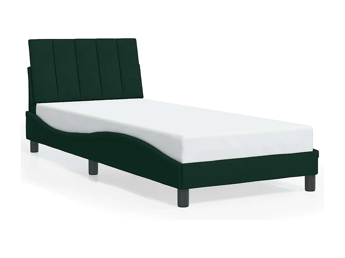 Bedframe zonder matras "Hanko" 90x190 cm fluweel donkergroen