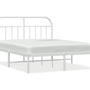 Bedframe met hoofdbord metaal wit 183×213 cm Bedframe met hoofdbord metaal wit 183×213 cm