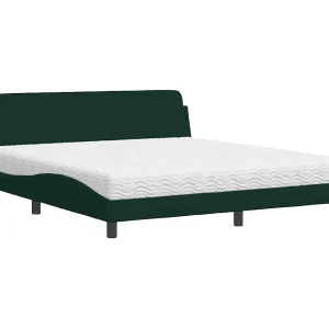 Bed met matras "Dover" fluweel donkergroen 180×200 cm Bed met matras "Dover" fluweel donkergroen 180×200 cm