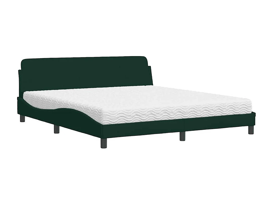 Bed met matras "Dover" fluweel donkergroen 180x200 cm