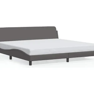 Bedframe "Dover" kunstleer grijs 200×200 cm