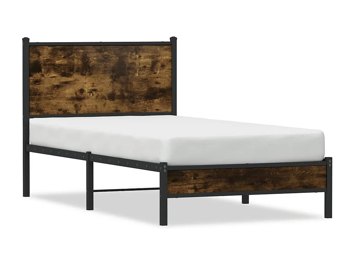 Bedframe zonder matras metaal gerookt eikenkleurig 90x200 cm