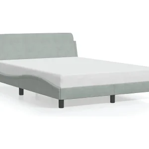 Bedframe "Dover" 140×200 cm fluweel lichtgrijs