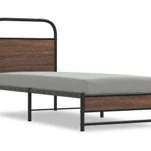 Bedframe zonder matras bewerkt hout bruin eikenkleur 75×190 cm