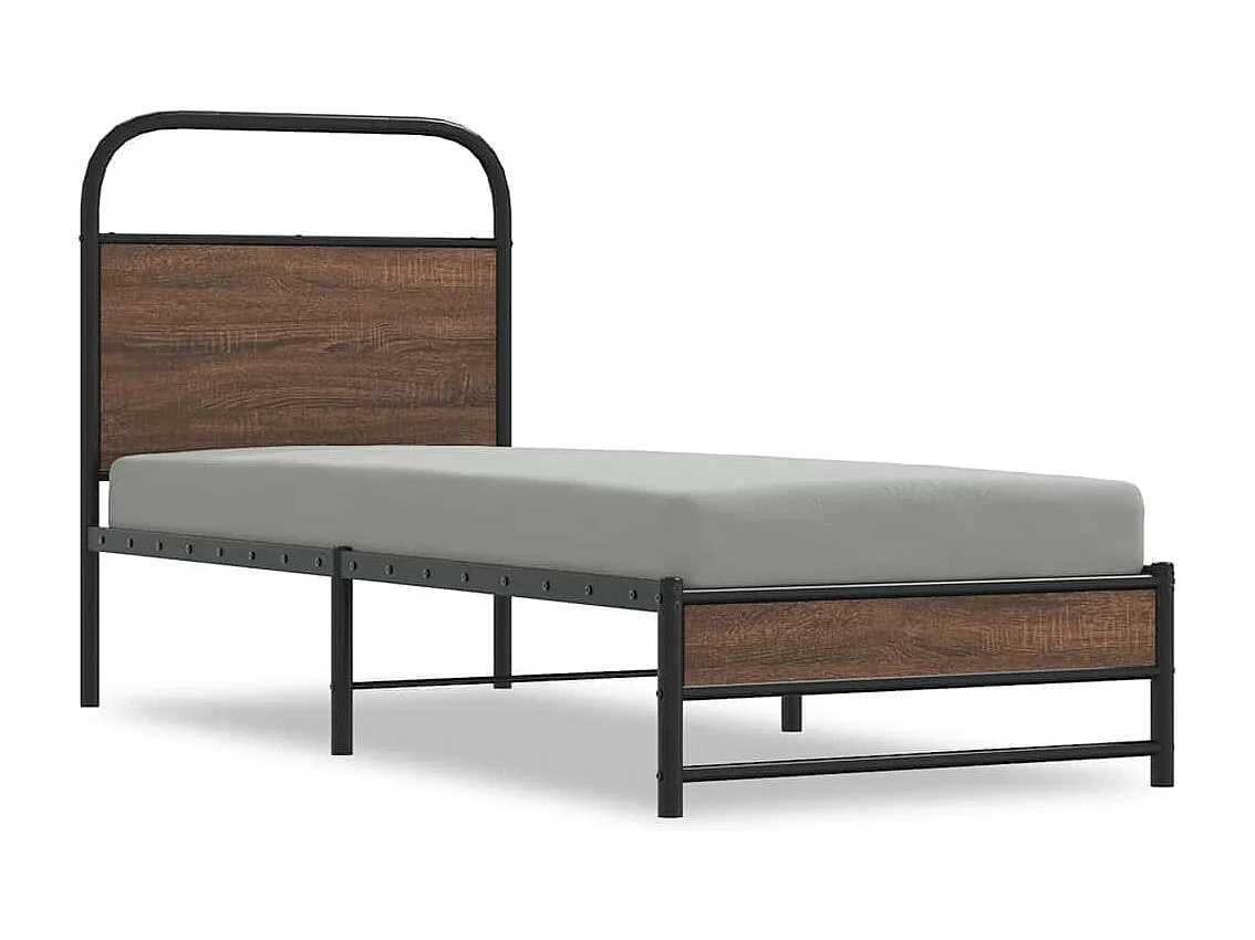 Bedframe zonder matras bewerkt hout bruin eikenkleur 75x190 cm
