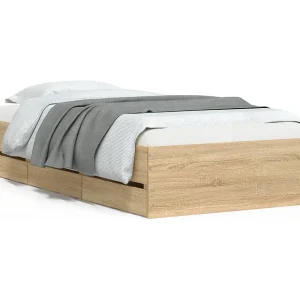 Bedframe met lades bewerkt hout sonoma eikenkleurig 90×190 cm