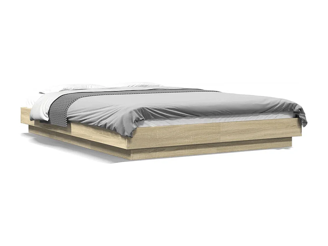 Bedframe met LED-verlichting sonoma eikenkleurig 120x190 cm