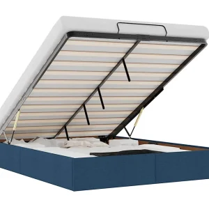 Bedframe zonder matras 140×190 cm stof blauw Bedframe zonder matras 140×190 cm stof blauw