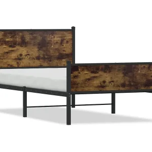 Bedframe zonder matras metaal gerookt eikenkleurig 100×200 cm Bedframe zonder matras metaal gerookt eikenkleurig 100×200 cm