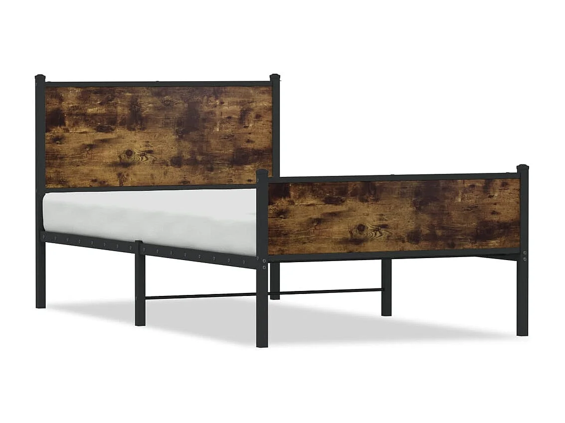 Bedframe zonder matras metaal gerookt eikenkleurig 100x200 cm