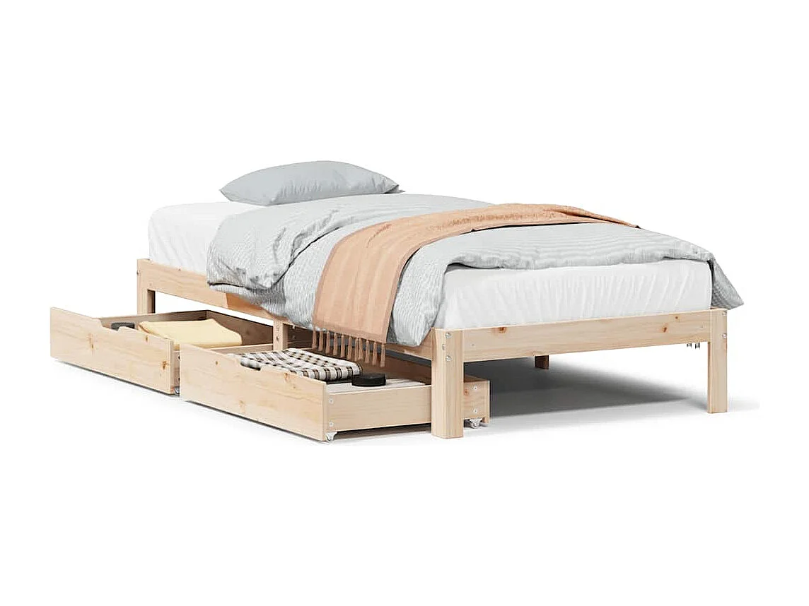 Bedframe met lades massief grenenhout 90x200 cm