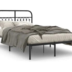 Bedframe met hoofdbord metaal zwart 120×200 cm Bedframe met hoofdbord metaal zwart 120×200 cm