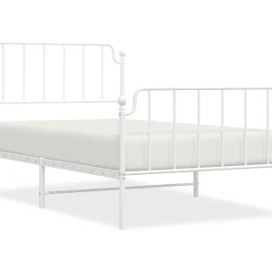 Bedframe met hoofd- en voeteneinde metaal wit 107×203 cm Bedframe met hoofd- en voeteneinde metaal wit 107×203 cm