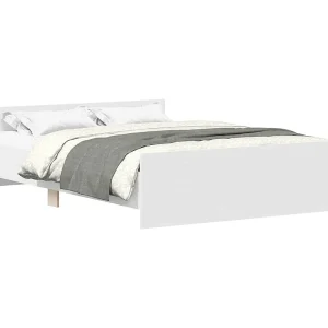 Bedframe met hoofd- en voeteneinde wit 150×200 cm Bedframe met hoofd- en voeteneinde wit 150×200 cm