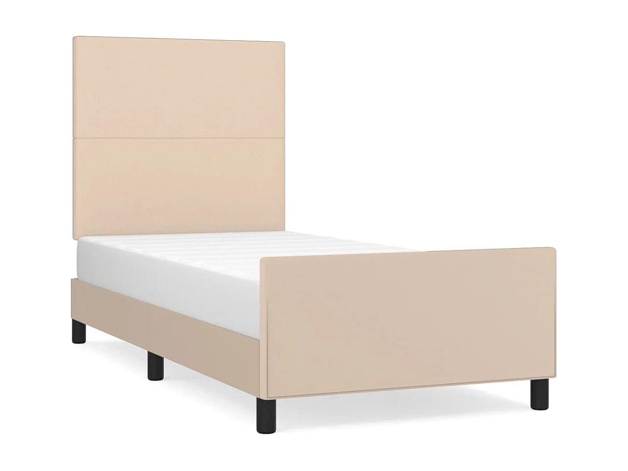 Bedframe met hoofdbord kunstleer cappucinnokleurig 90x190 cm