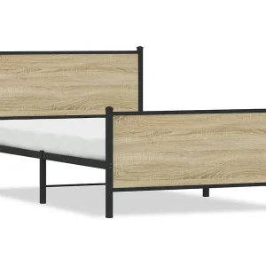 Bedframe zonder matras metaal sonoma eikenkleurig 100×200 cm