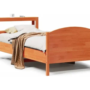 Bedframe zonder matras massief grenenhout wasbruin 100×200 cm Bedframe zonder matras massief grenenhout wasbruin 100×200 cm