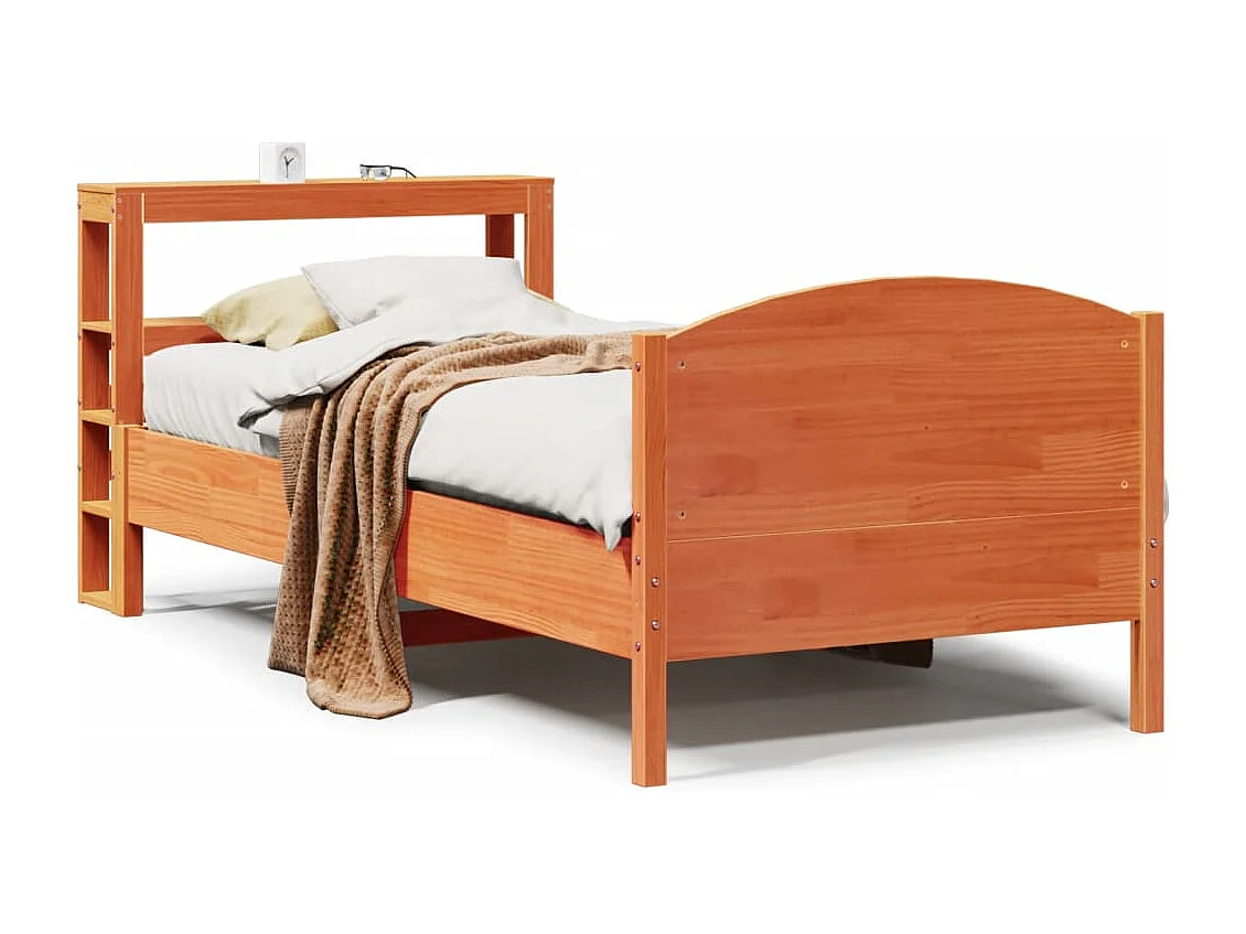 Bedframe zonder matras massief grenenhout wasbruin 100x200 cm