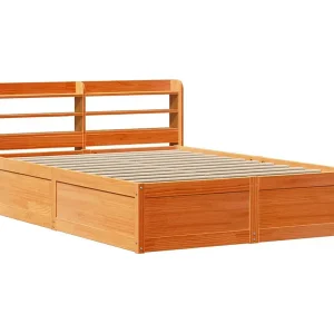 Bedframe met hoofdbord massief grenenhout wasbruin 160×200 cm Bedframe met hoofdbord massief grenenhout wasbruin 160×200 cm