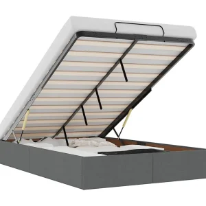 Bedframe zonder matras 120×190 cm stof donkergrijs Bedframe zonder matras 120×190 cm stof donkergrijs