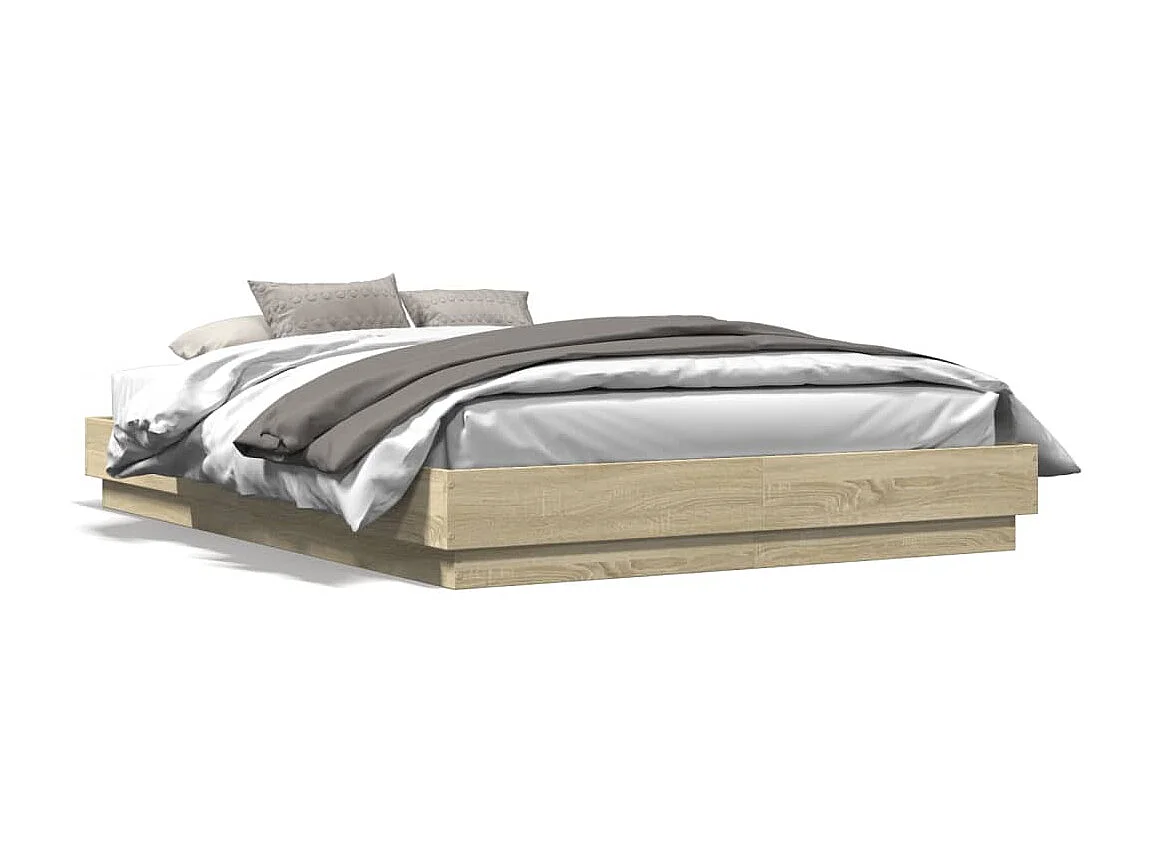 Bedframe bewerkt hout sonoma eikenkleurig 120x200 cm