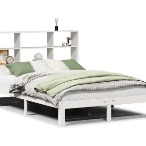 Bed met boekenkast zonder matras grenenhout wit 140×190 cm Bed met boekenkast zonder matras grenenhout wit 140×190 cm