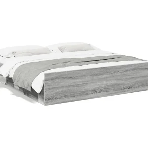 Bedframe met lades bewerkt hout grijs sonoma eiken 180×200 cm Bedframe met lades bewerkt hout grijs sonoma eiken 180×200 cm