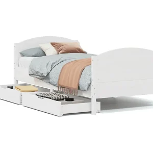 Bedframe zonder matras massief grenenhout wit 75×190 cm Bedframe zonder matras massief grenenhout wit 75×190 cm
