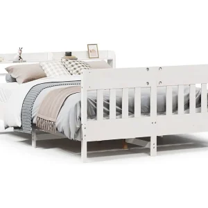 Bedframe zonder matras massief grenenhout wit 140×190 cm Bedframe zonder matras massief grenenhout wit 140×190 cm