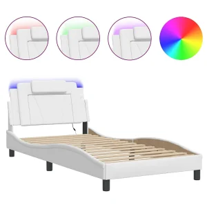 Bedframe "Viana" met LED zonder matras wit 100×200 cm Bedframe "Viana" met LED zonder matras wit 100×200 cm