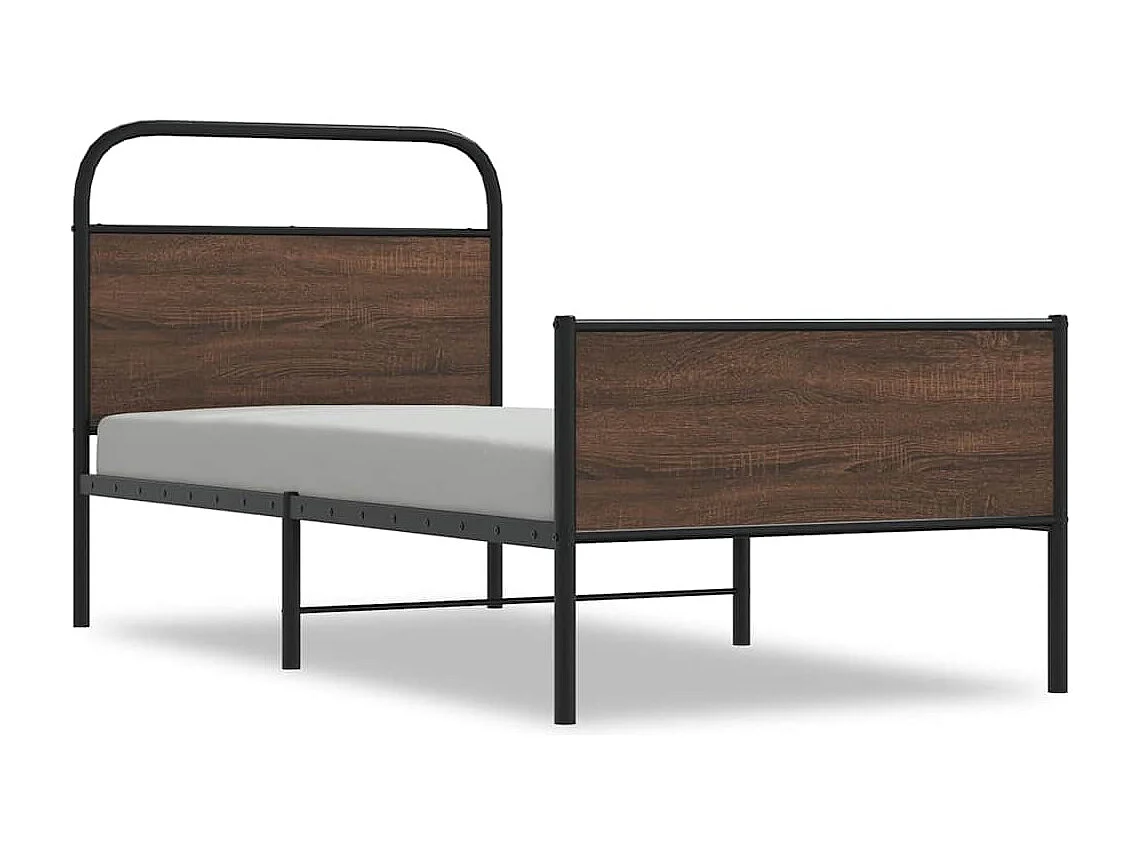 Bedframe zonder matras bewerkt hout bruin eikenkleur 90x200 cm