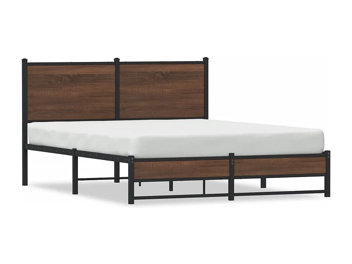 Bedframe zonder matras metaal bruin eikenkleurig 150x200 cm