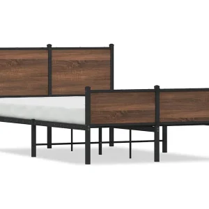 Bedframe zonder matras metaal bruin eikenkleurig 120×200 cm Bedframe zonder matras metaal bruin eikenkleurig 120×200 cm
