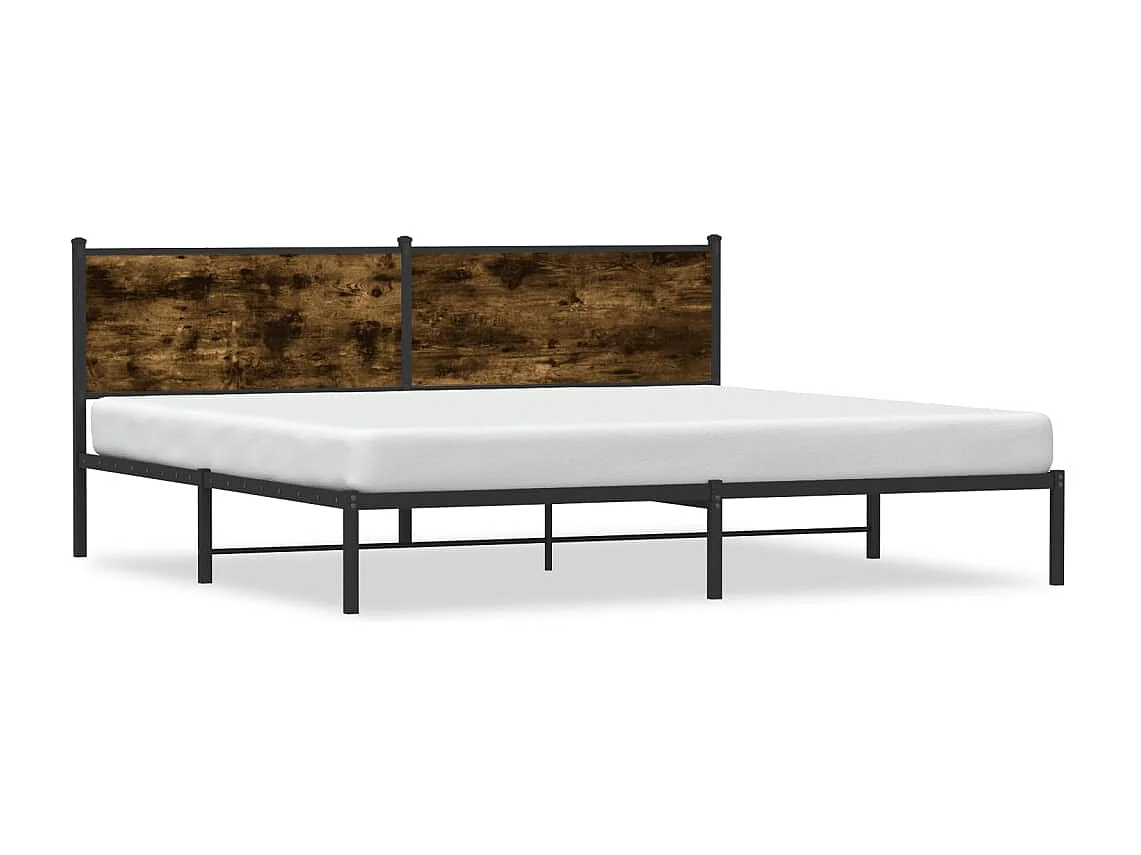 Bedframe zonder matras metaal gerookt eikenkleurig 193x203 cm