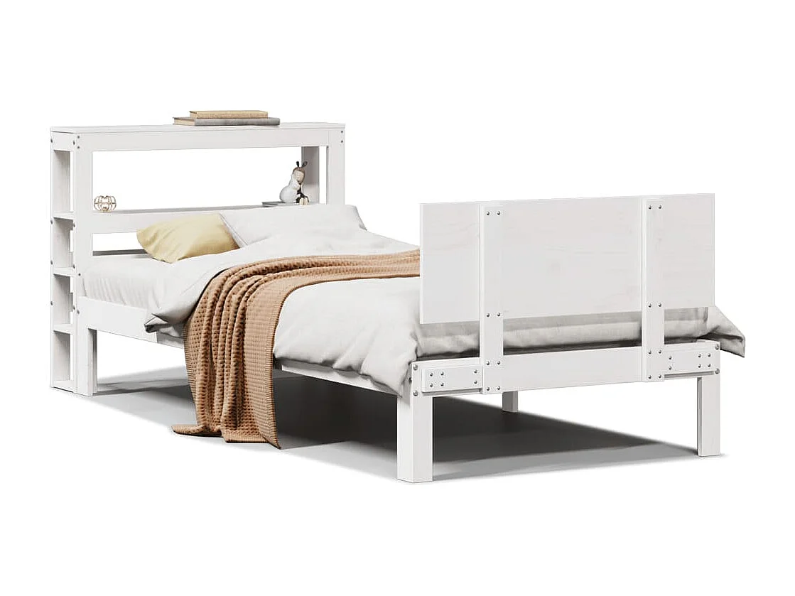 Bedframe met hoofdeinde zonder matras 90x200 cm wit