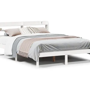 Bedframe zonder matras massief grenenhout wit 160×200 cm Bedframe zonder matras massief grenenhout wit 160×200 cm