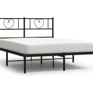Bedframe met hoofdbord metaal zwart 120×190 cm Bedframe met hoofdbord metaal zwart 120×190 cm