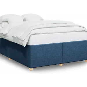 Bedframe zonder matras stof blauw 160×200 cm Bedframe zonder matras stof blauw 160×200 cm