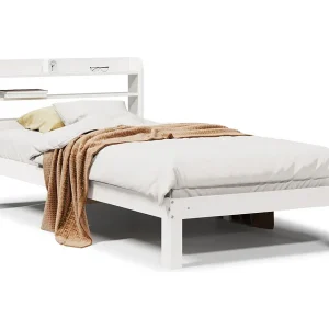 Bedframe met hoofdeinde zonder matras 100×200 cm wit Bedframe met hoofdeinde zonder matras 100×200 cm wit